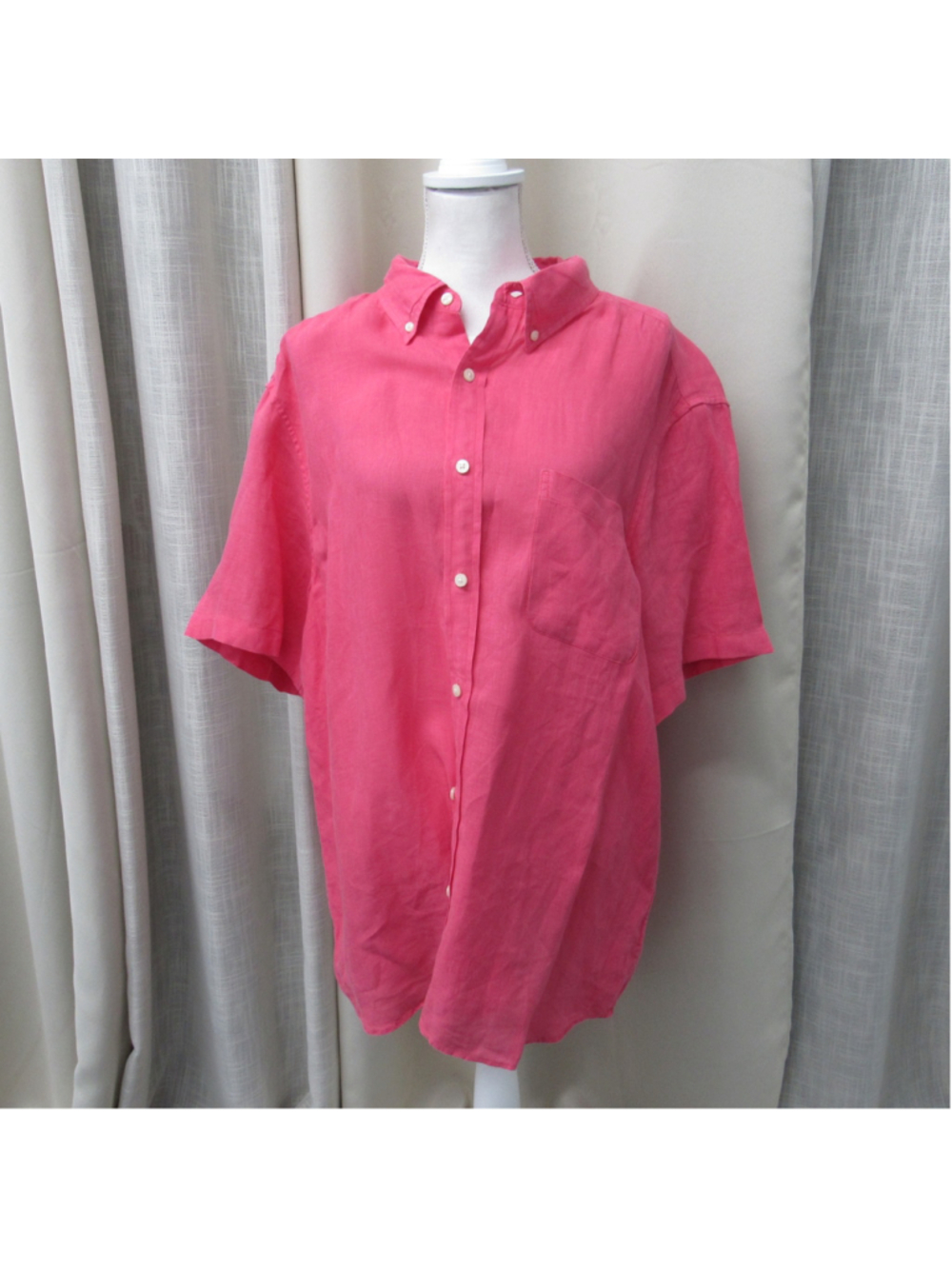 Vineyard Vines Surfside Men's XL Short Sleeve Shirt Salmon Pink 100% Linen